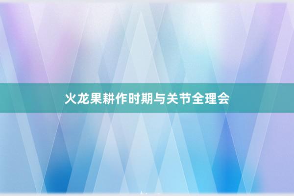 火龙果耕作时期与关节全理会